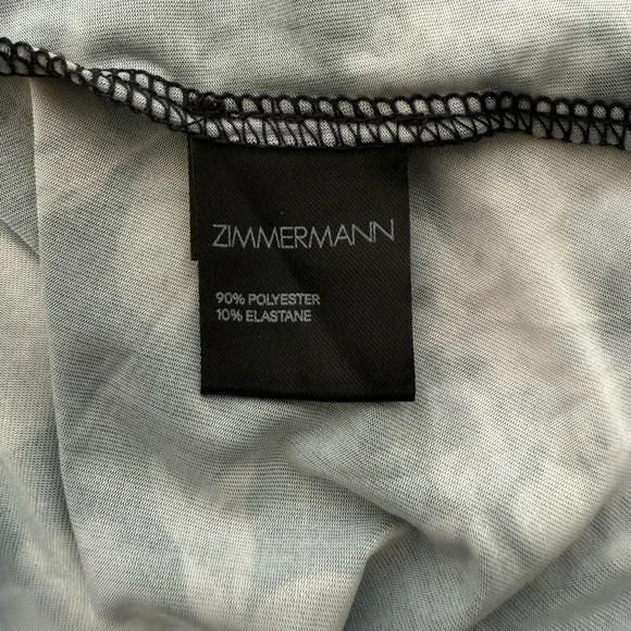Zimmermann Floral Stretch Slip Mini Dress Black Lavender Purple Semi-Sheer - Picture 6 of 9